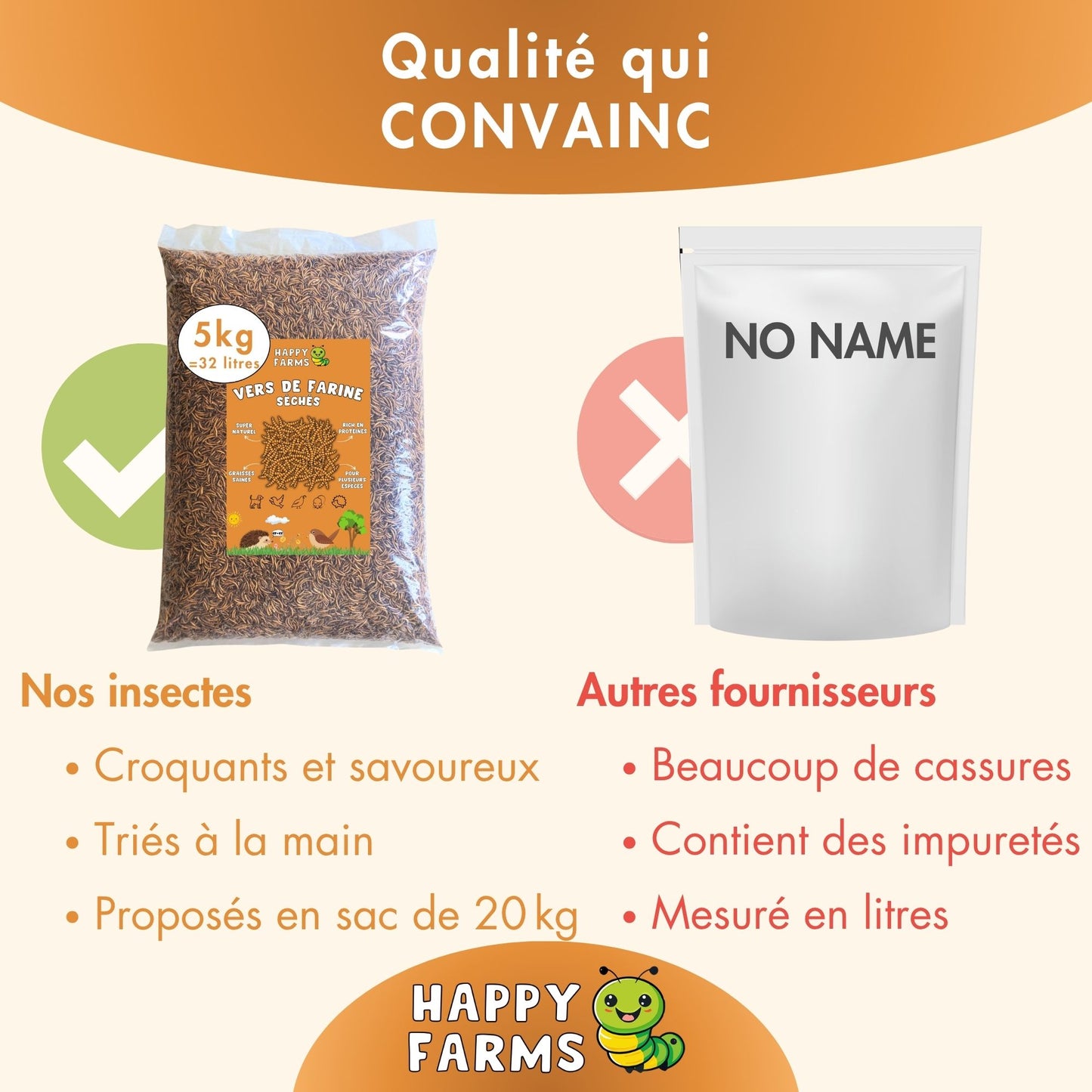 Acheter des vers de farine – nourriture aux insectes durable de Happy Farms